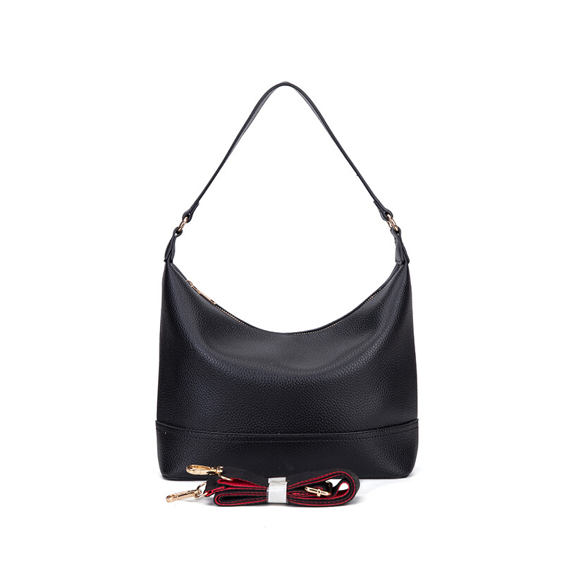 BIG SHOULDER BAG, Color: BLACK