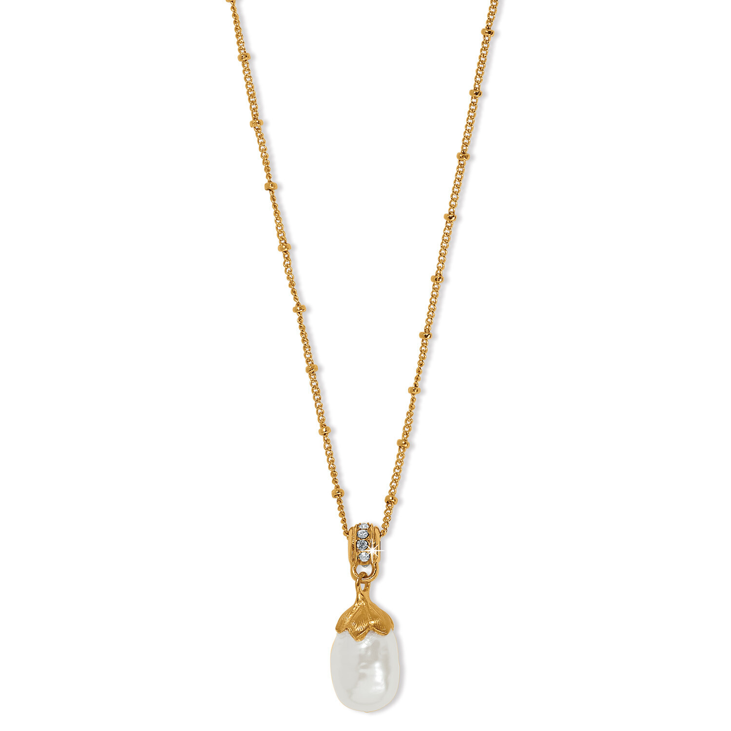 EVERBLOOM PEARL DROP GOLD NECKLACE