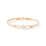 One Day at a Time Bracelet, Color: April/14K Gold Artist Wire with Silver, Size: XS 6.5&quot;