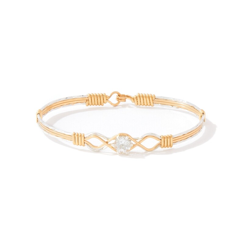 One Day at a Time Bracelet, Color: April/14K Gold Artist Wire with Silver, Size: XS 6.5&quot;