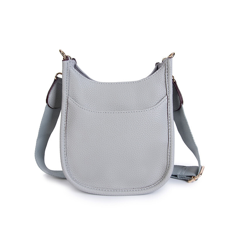 MINI SHOULDER BAG W/CHANGEABLE STRAP, Color: LIGHT GREY