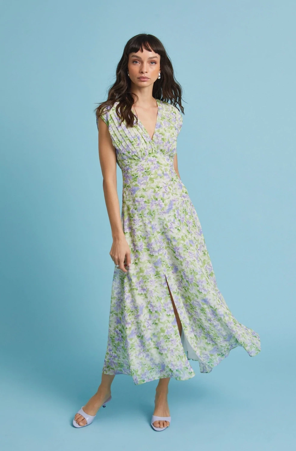 PLEATED BODICE DRESS