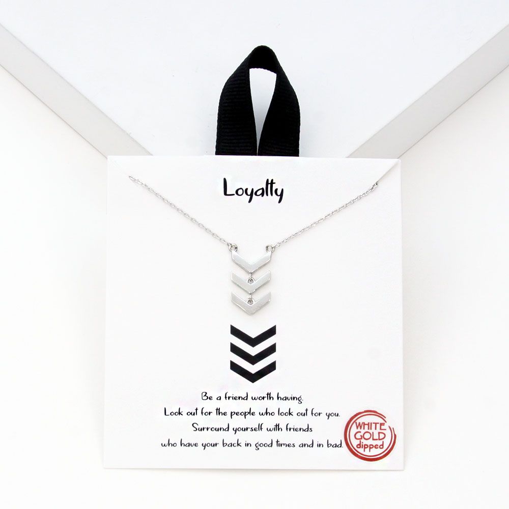 Loyalty / Three Chevron Necklace, Color: SILVER