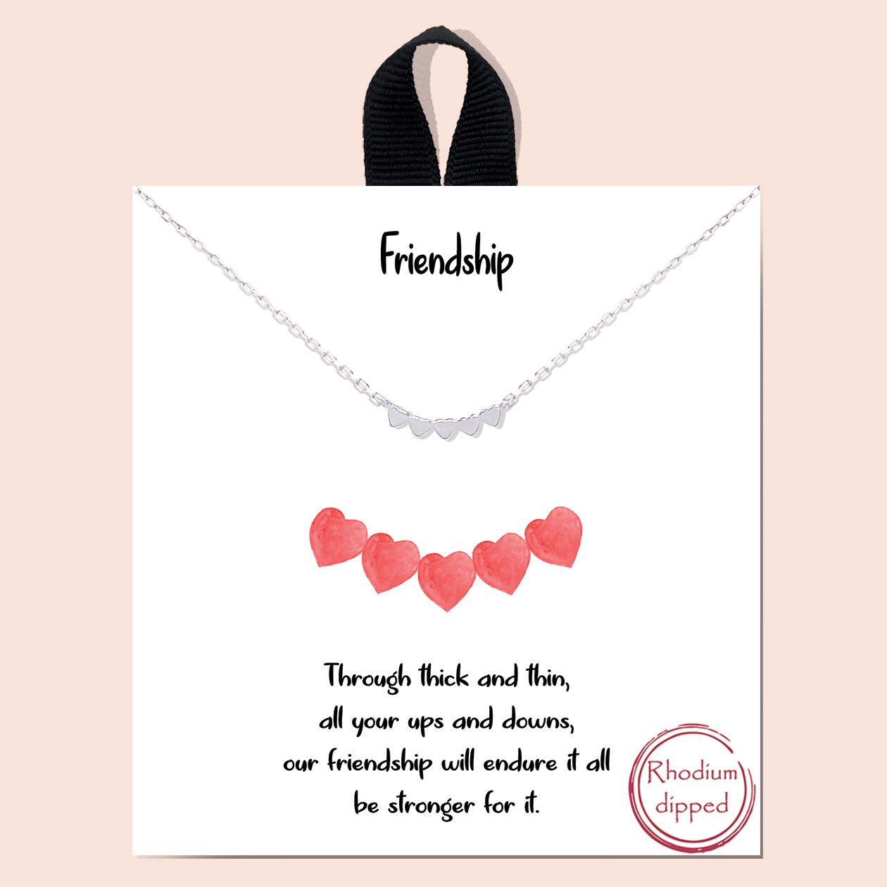 FRIENDSHIP / FIVE HEART NECKLACE, Color: SILVER