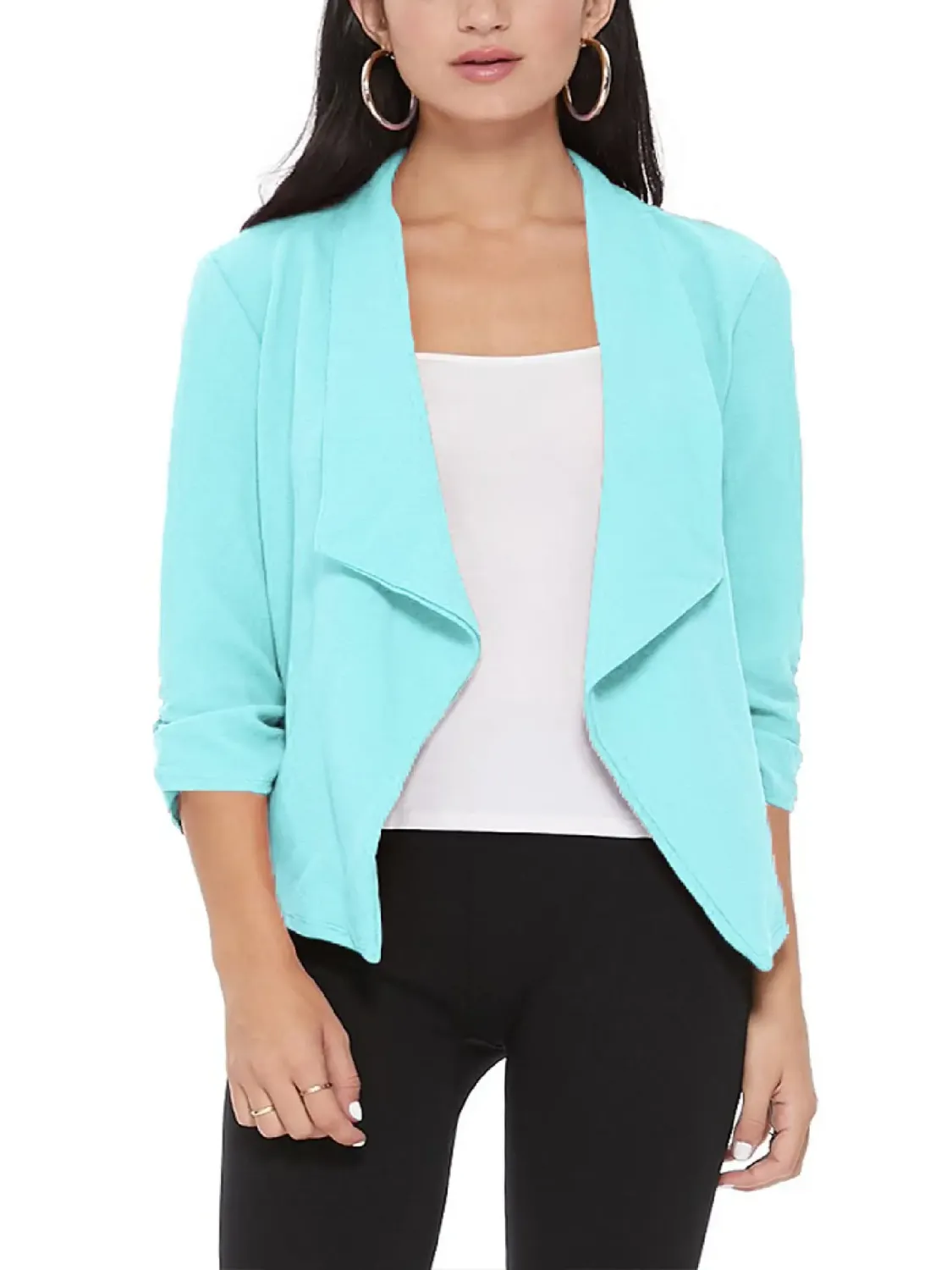 Casual Open Front Draped Blazer