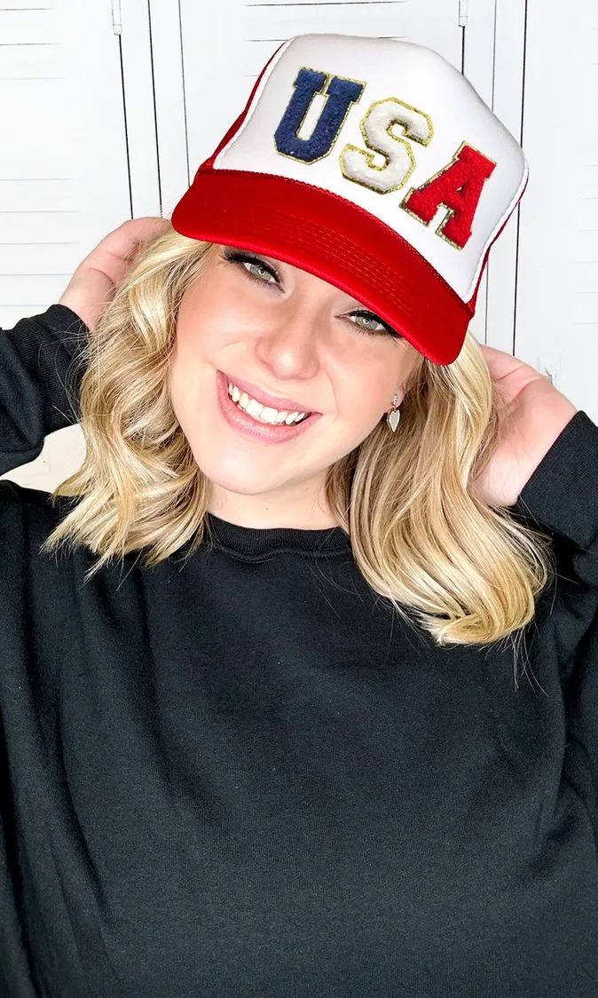 USA CHENILLE TRUCKER HAT