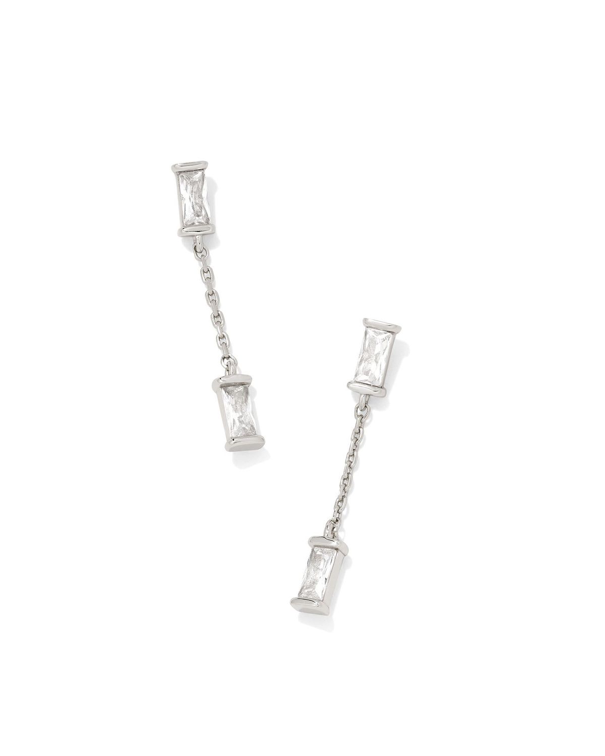 JULIETTE DROP EARRINGS, Color: RHODIUM WHITE CRYSTAL, Size: ONE SIZE