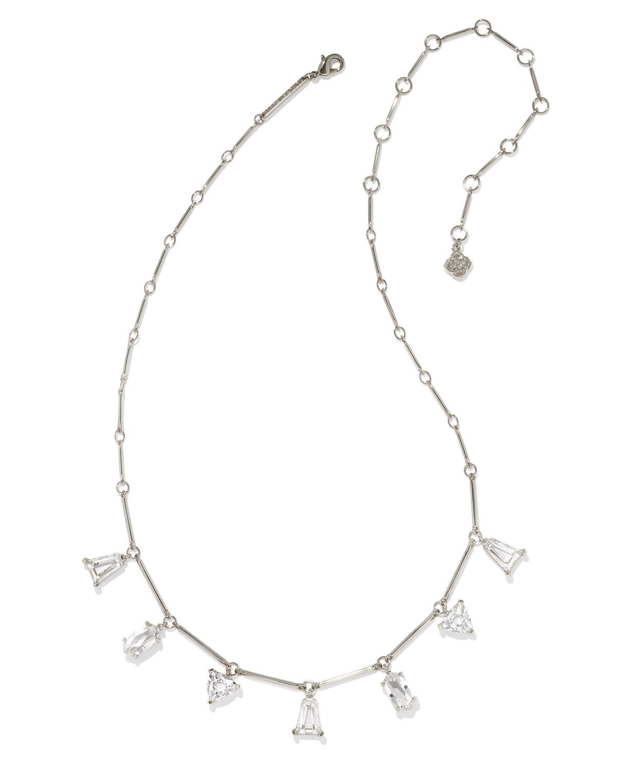 BLAIR JEWEL STRAND NECKLACE, Color: RHODIUM WHITE CRYSTAL, Size: ONE SIZE