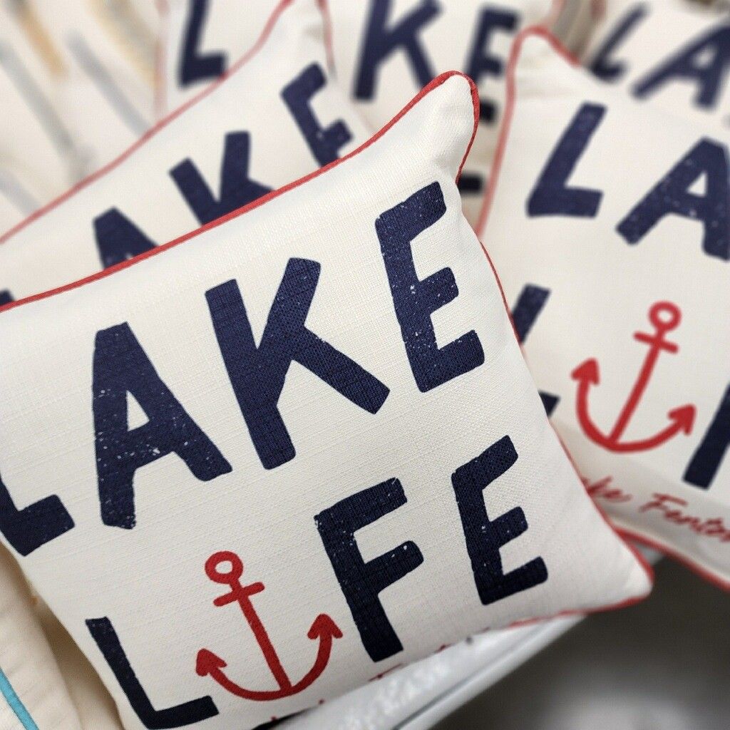 LAKE LIFE ANCHOR PILLOW (Multiple Designs), LAKE: LAKE FENTON