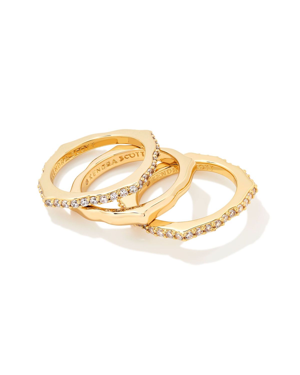 MALLORY RING SET, Color: GOLD WHITE CRYSTAL 6, Size: 6