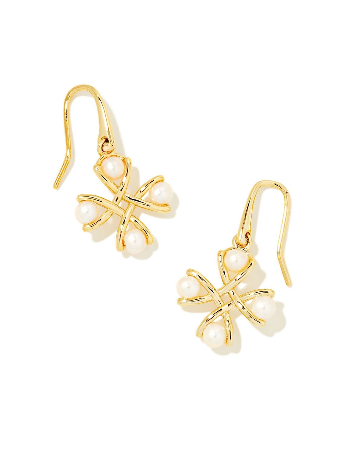 EVERLEIGH PEARL DROP EARRINGS, Color: GOLD WHITE PEARL, Size: ONE SIZE