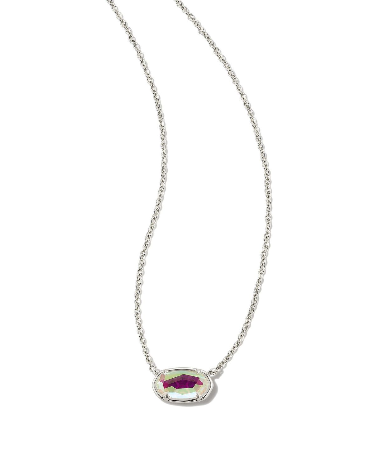 Grayson Stone Pendant Necklace-Silver, Color: SILVER DICHROIC GLASS, Size: ONE SIZE