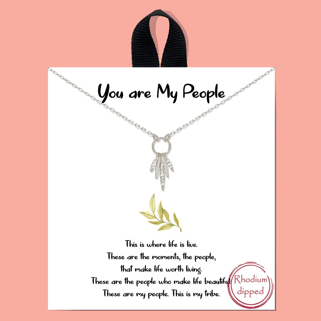 You are My People / Multi Marquise charm Necklace, Color: SILVER