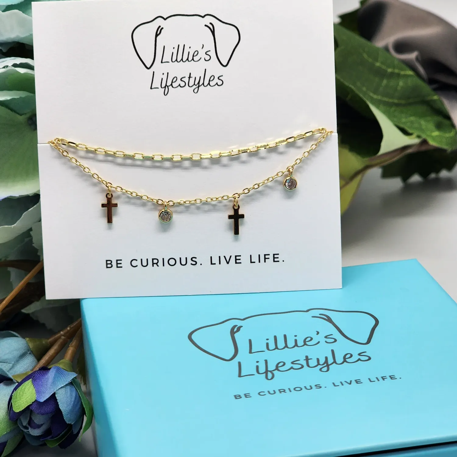 Cross Layered Bracelet, Color: Gold