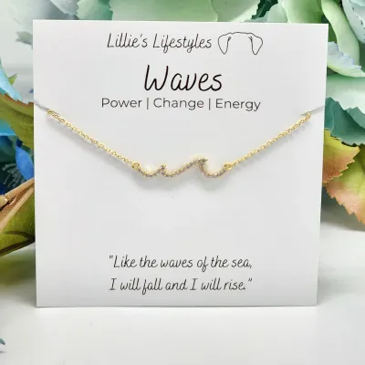 Wave Necklace, Color: Gold