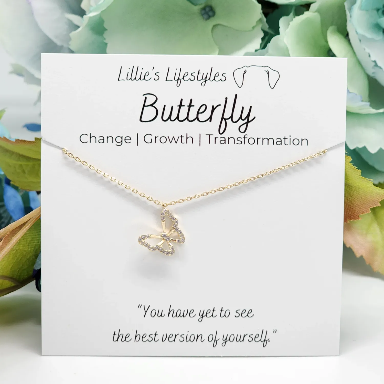 Butterfly Necklace, Color: Gold