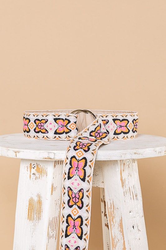 Embroidered Butterfly Adjustable Cloth Belt
