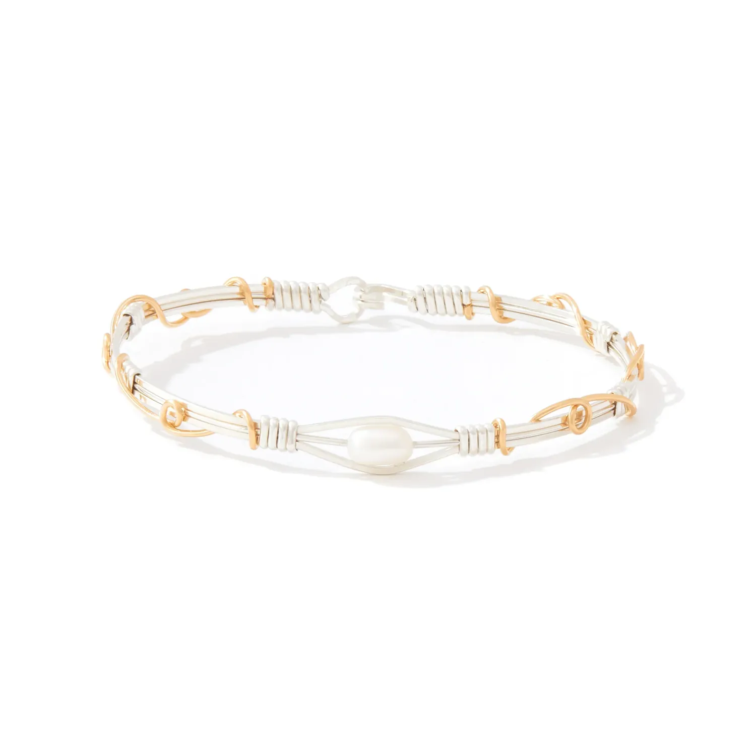 Free Spirit Bracelet SS with 14K gold artist wire