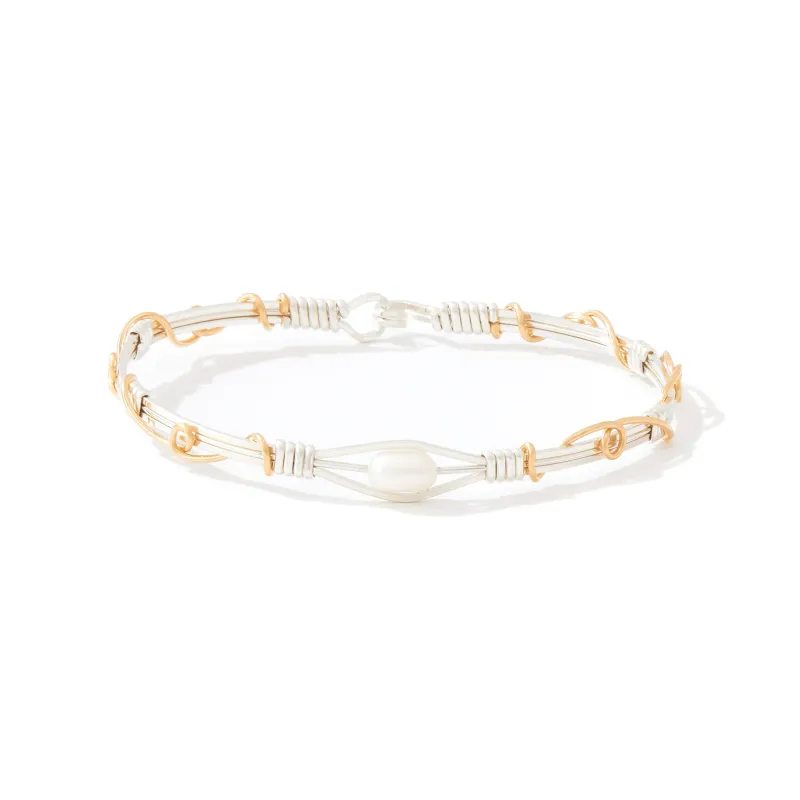 Free Spirit Bracelet SS with 14K gold artist wire