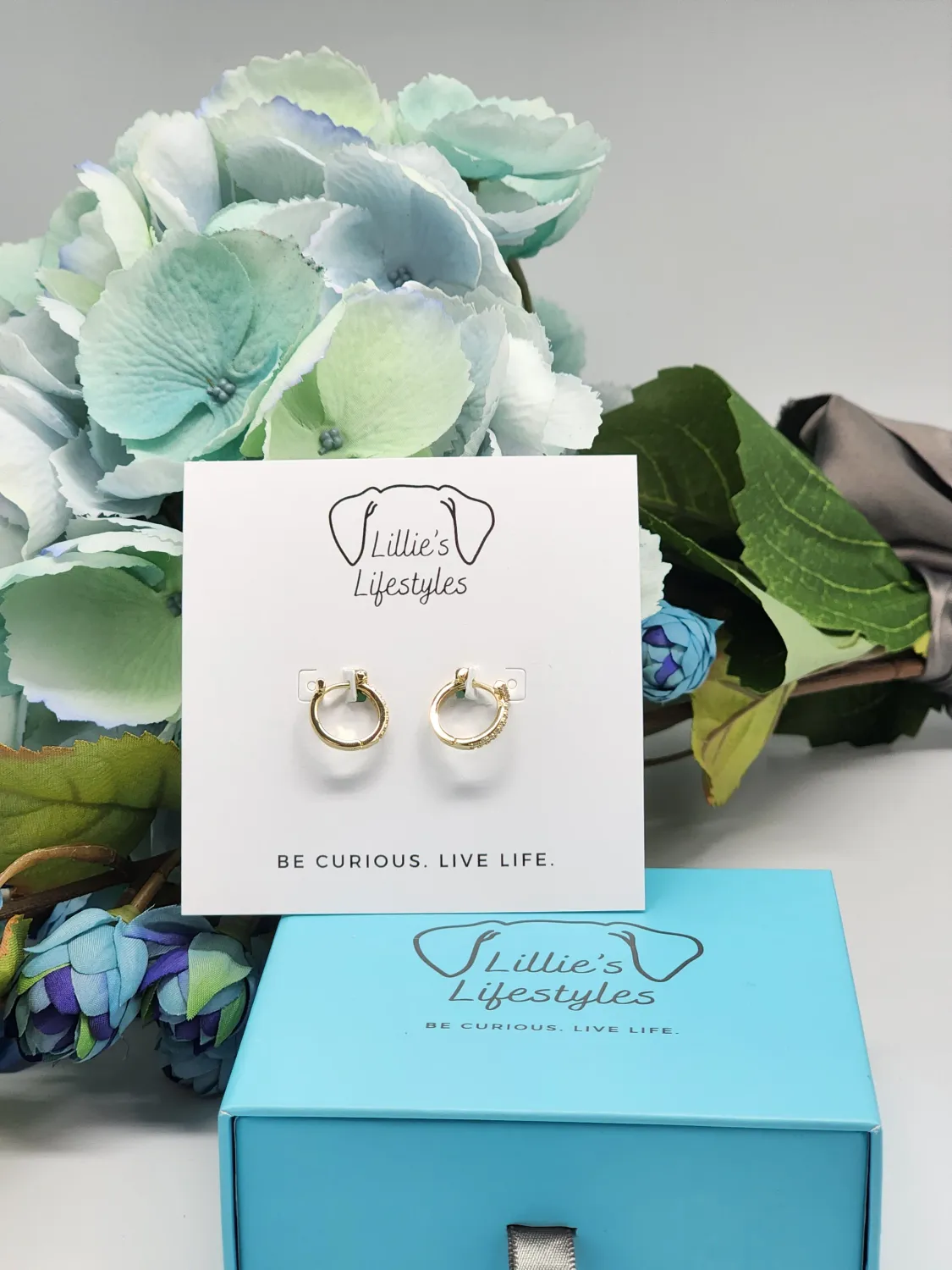 Crystal Hoop Earrings, Color: Gold