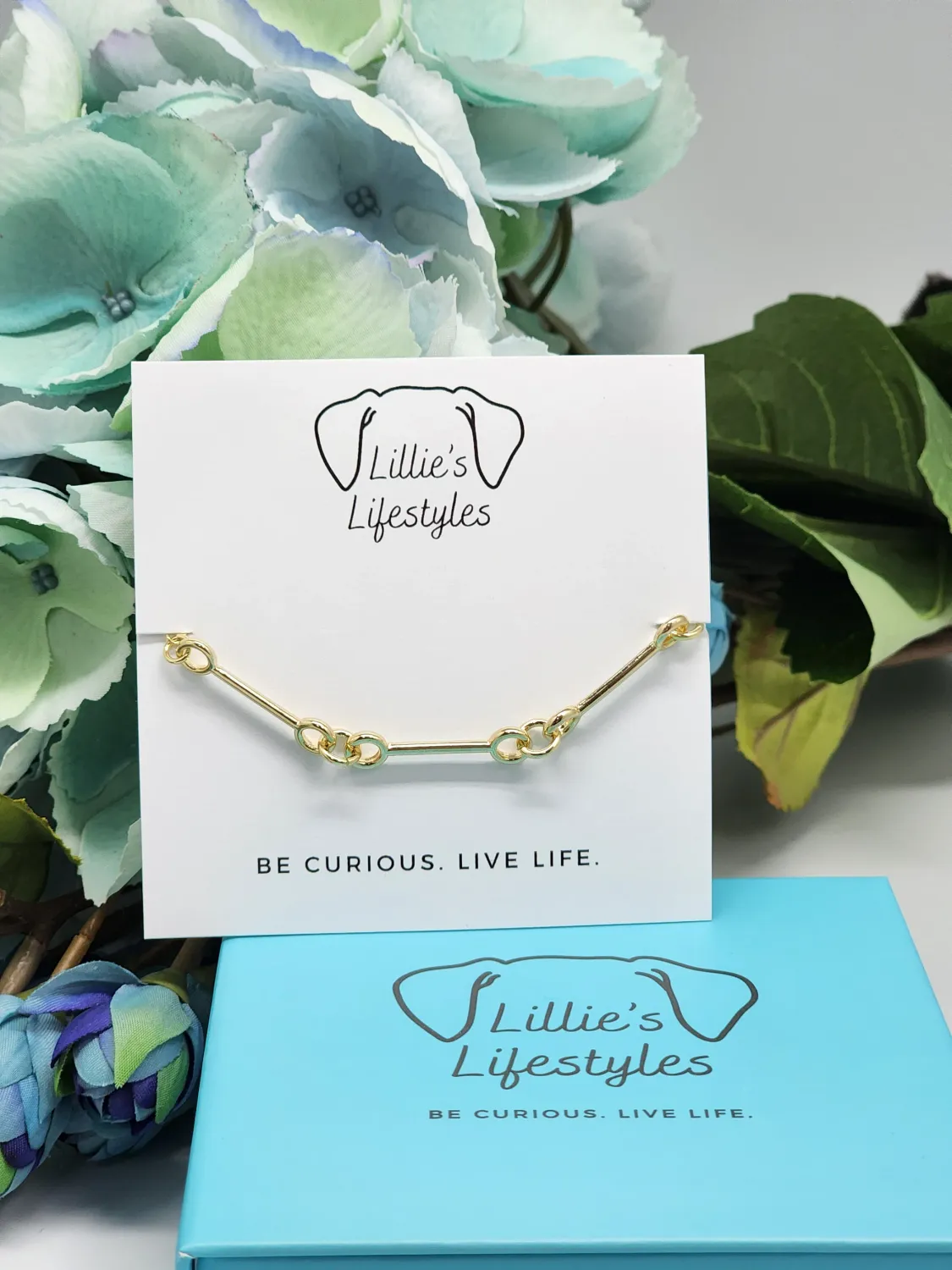 Bar Link Bracelet, Color: Gold