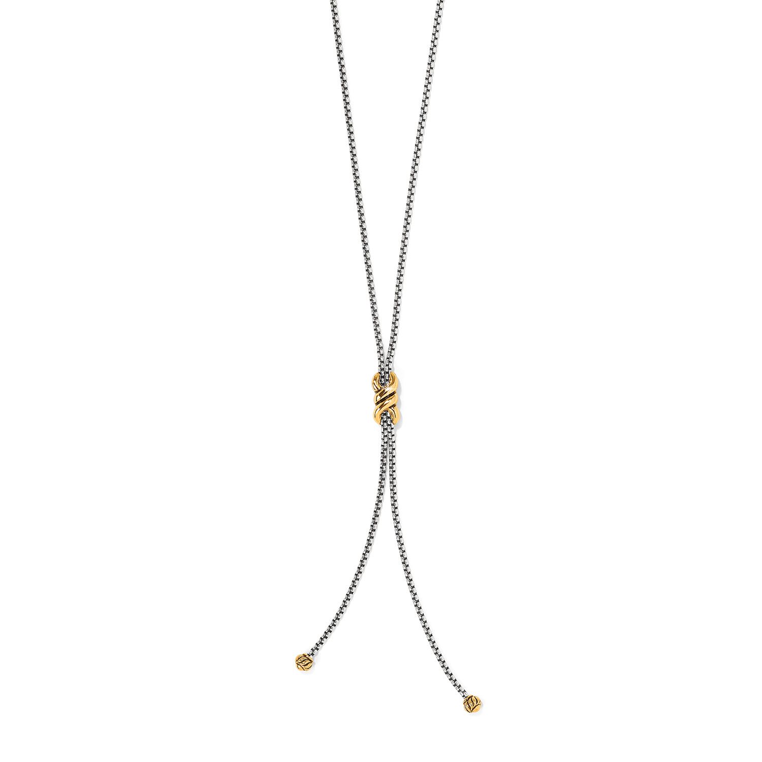 INTERLOK TWIST 2TONE LARIAT NECKLACE