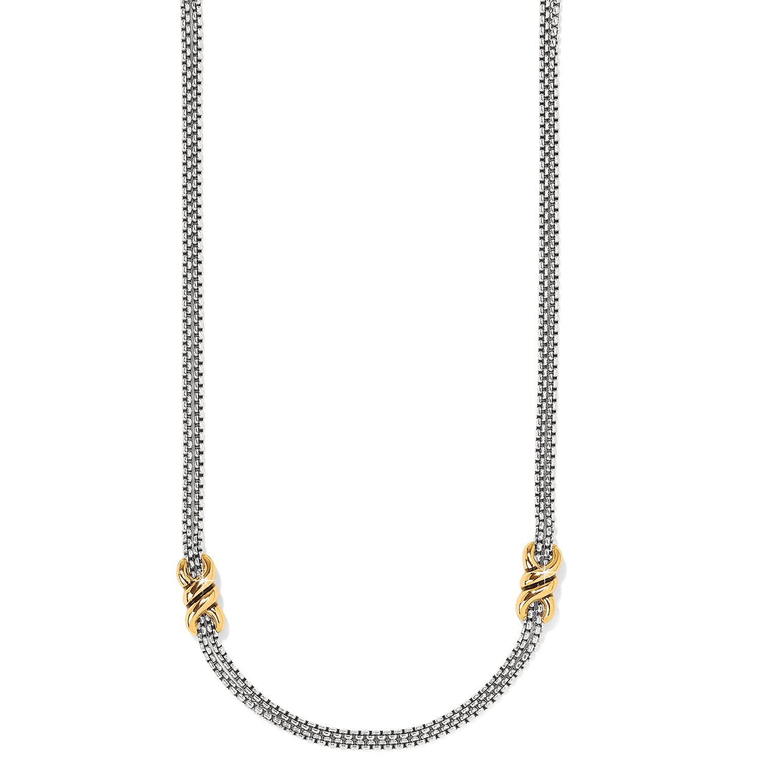 INTERLOK TWIST 2TONE DOUBLE NECKLACE