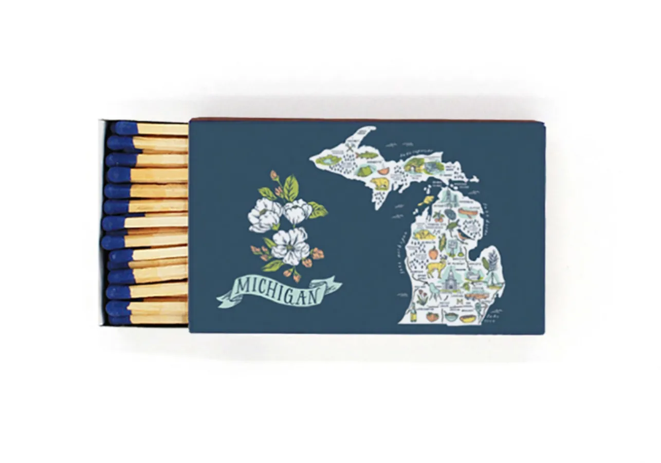 Illustrated Michigan Map Extra-Long 4&quot; Matches