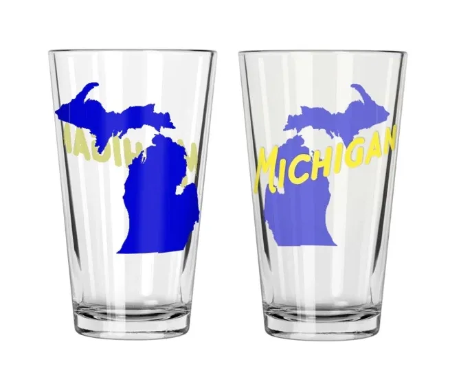 Collegiate Pint Glass - University of Michigan