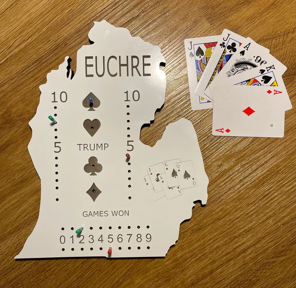 Michigan Shaped Euchre Game Board