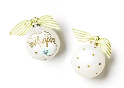 Michigan Motif Glass Ornament