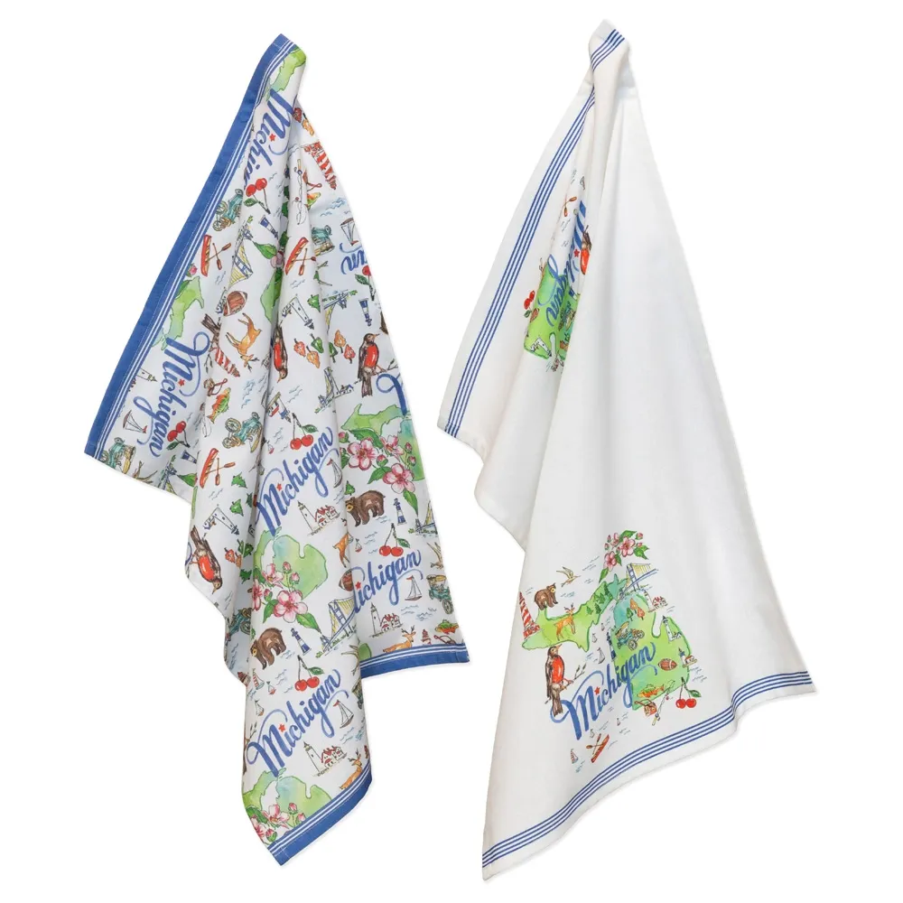 MI Michigan State Collection 28&quot; Cotton Tea Towels Set Of 2