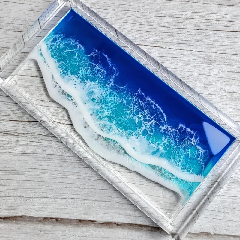 OCEAN WAVES ACRYLIC TRAY-BLUE WAVES