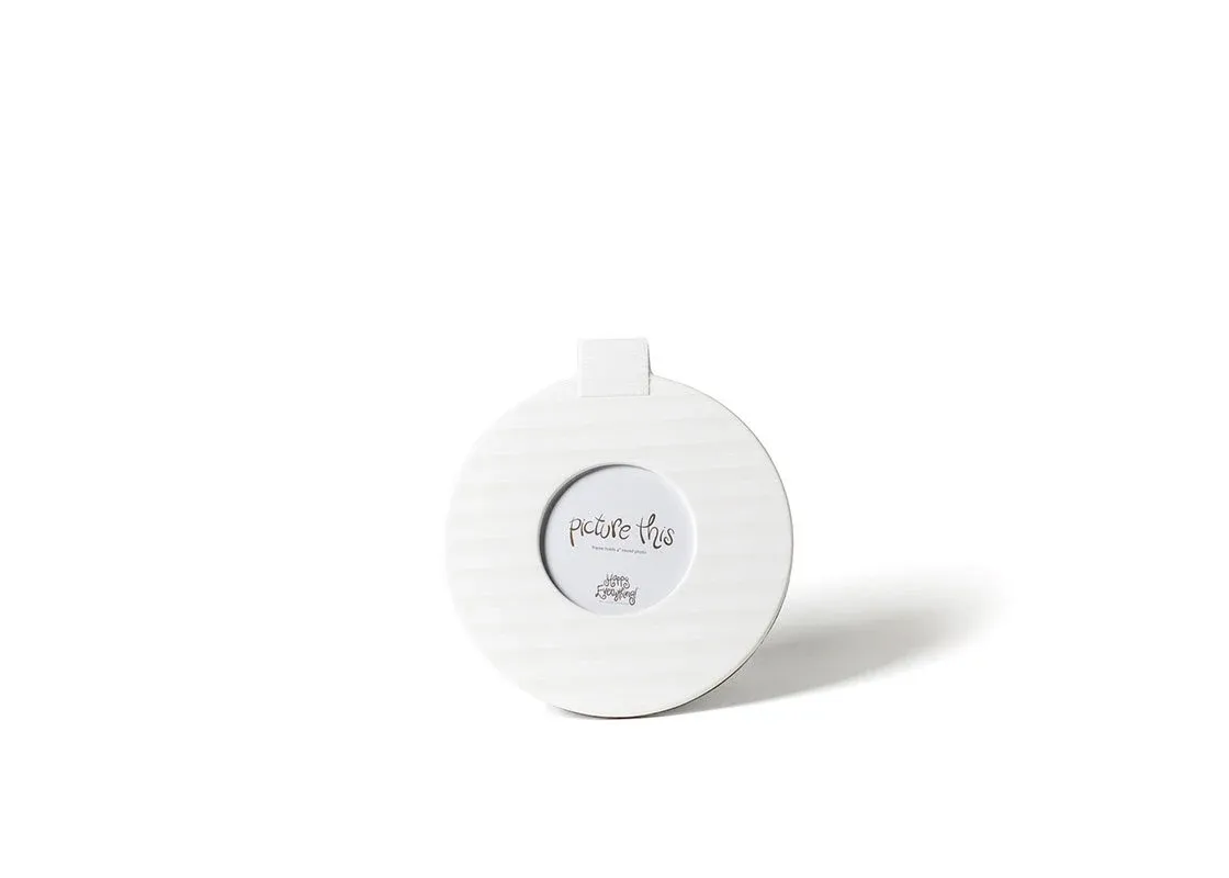 White Medium Stripe Mini 8.5 Round Frame
