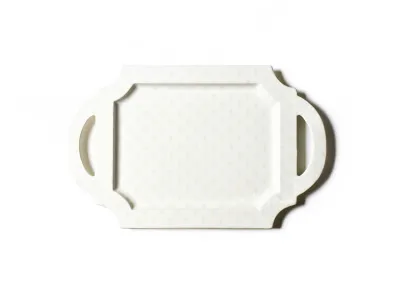 Ecru Quatrefoil Handled Tray