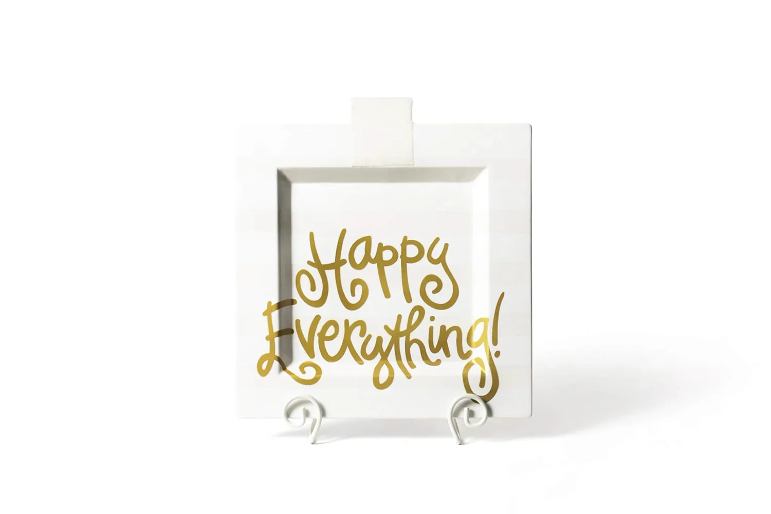 White Stripe Happy Everything Big Square Platter