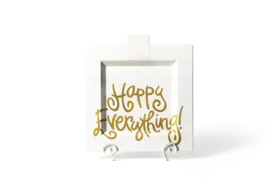 White Stripe Happy Everything Big Square Platter