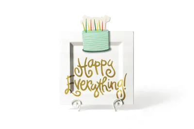 White Stripe Happy Everything Big Square Platter
