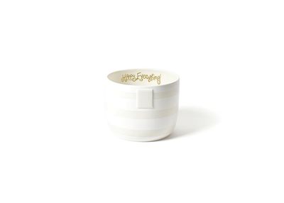 White Stripe Happy Everything Mini Bowl