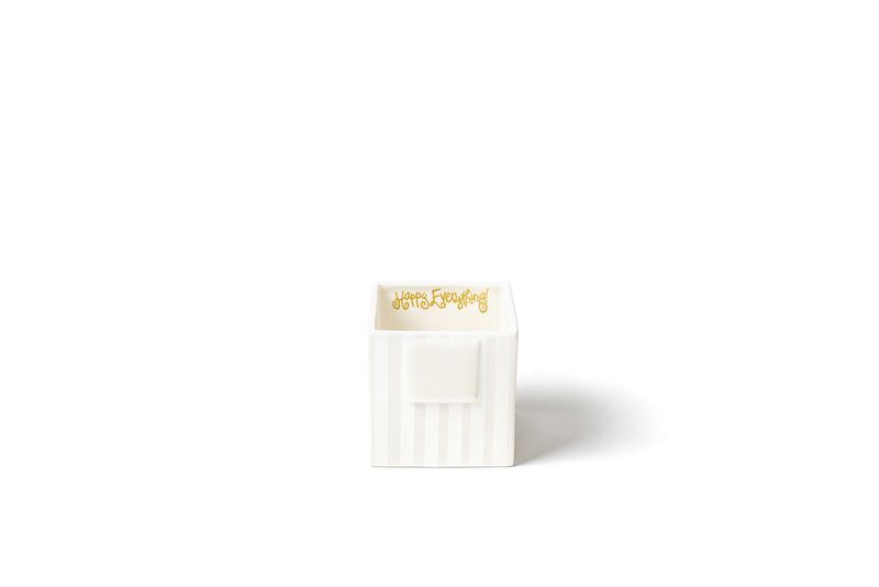 White Stripe Mini Nesting Cube Small