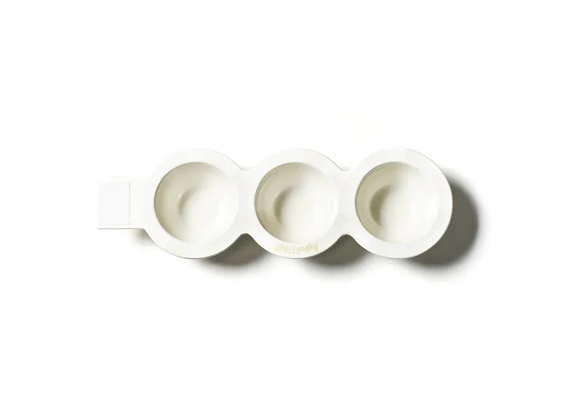 Happy Everything White Stripe Mini Trio Bowl