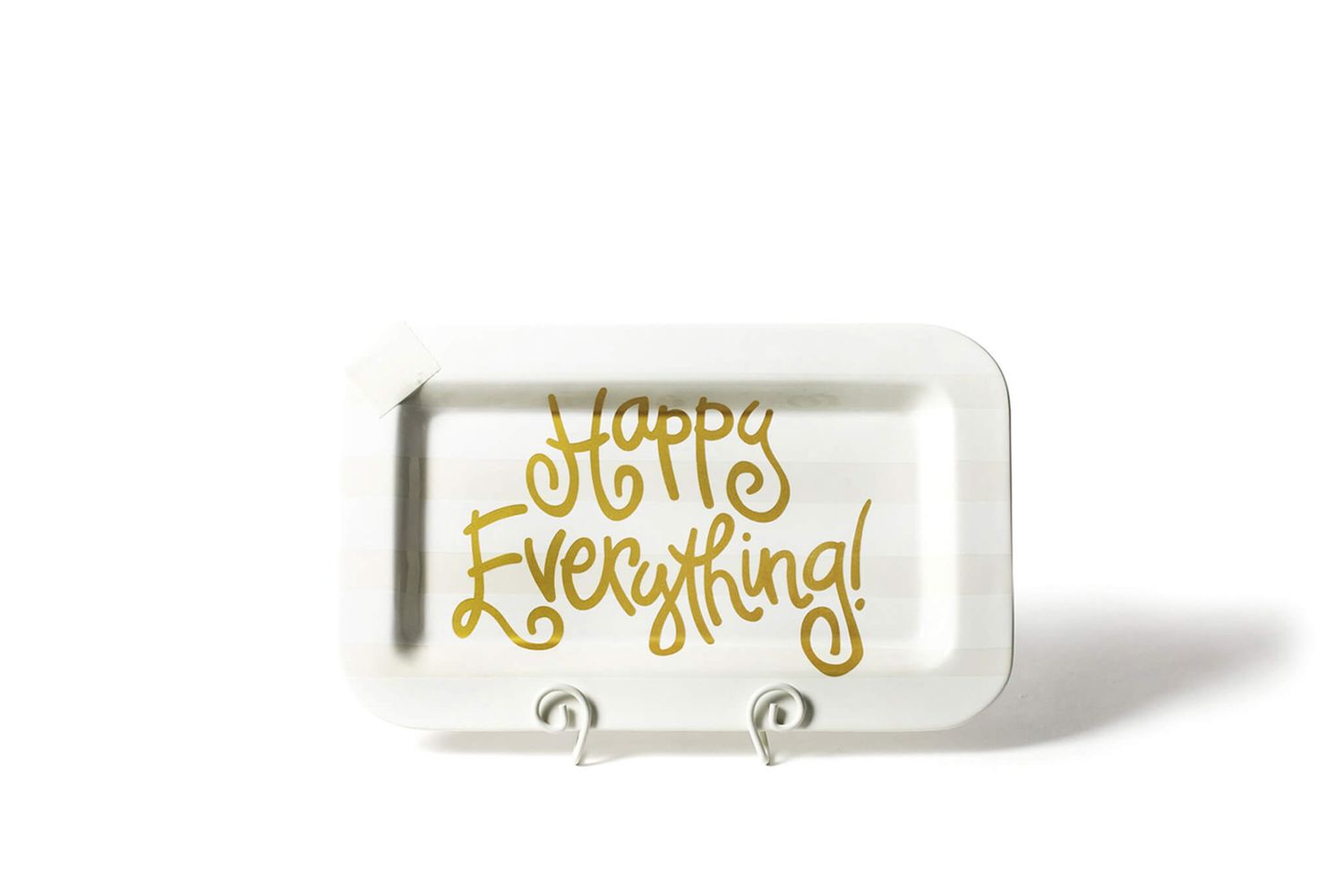 White Stripe Happy Everything Mini Rectangle Platter