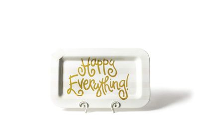 White Stripe Happy Everything Mini Rectangle Platter