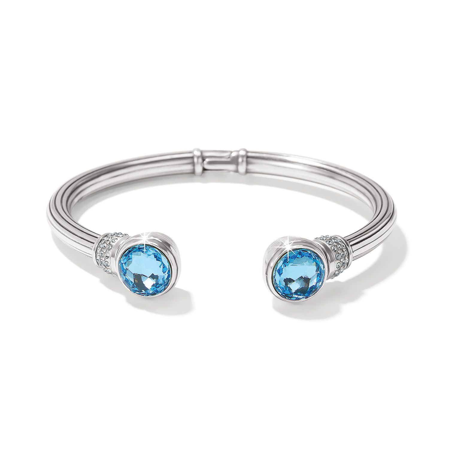 MERIDIAN AURORA HINGED BANGLE-AQUA