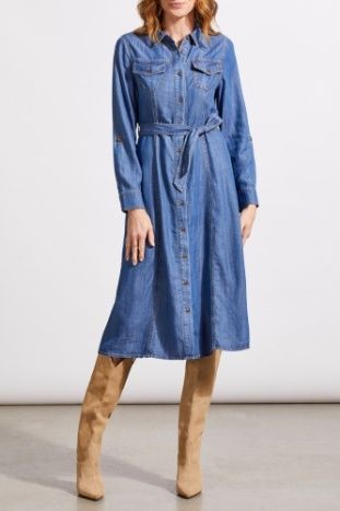 BUTTON FRONT MIDI DRESS