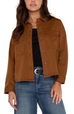 CROPPED SHIRT JACKET jasper brown M