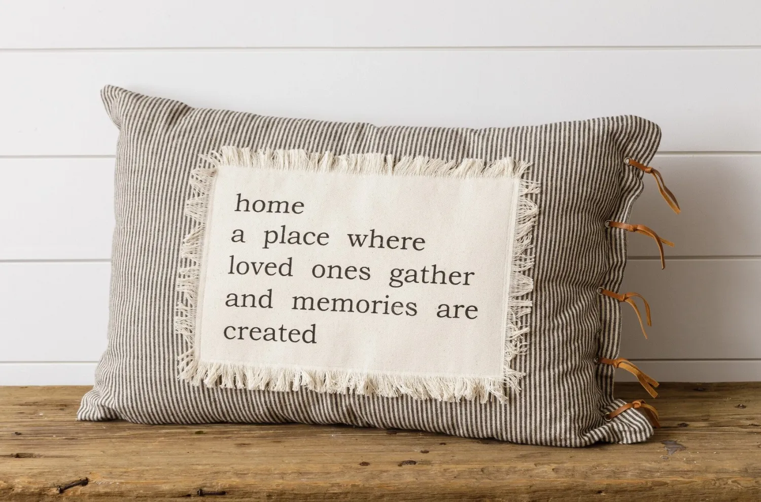 Pillow - Home Patch with Ticking Stripe