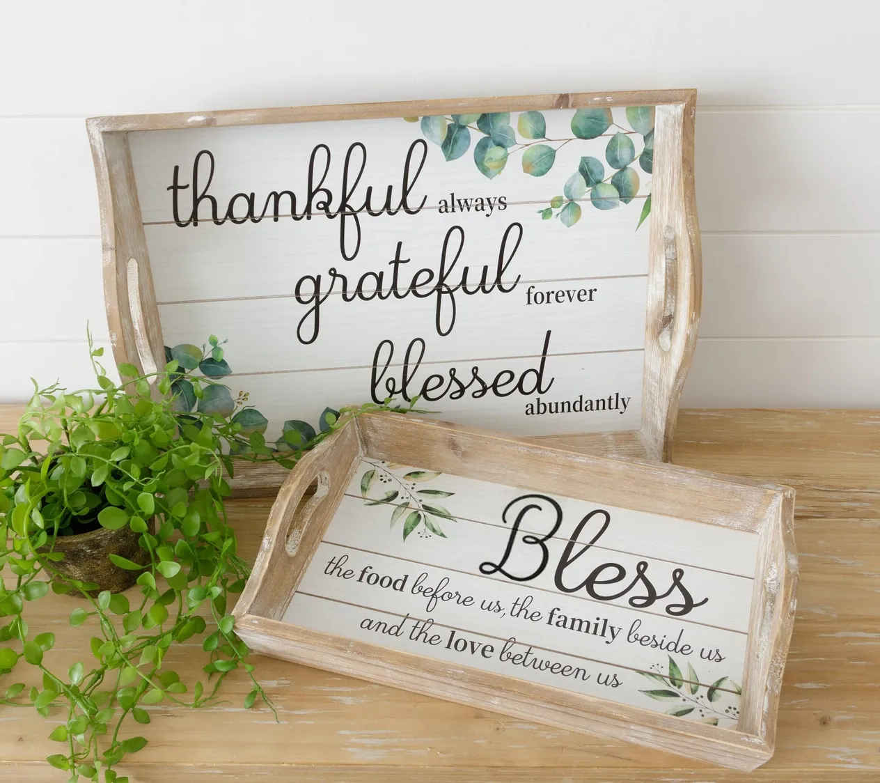 Trays - Thankful, Grateful, Blessed (Set of 2)