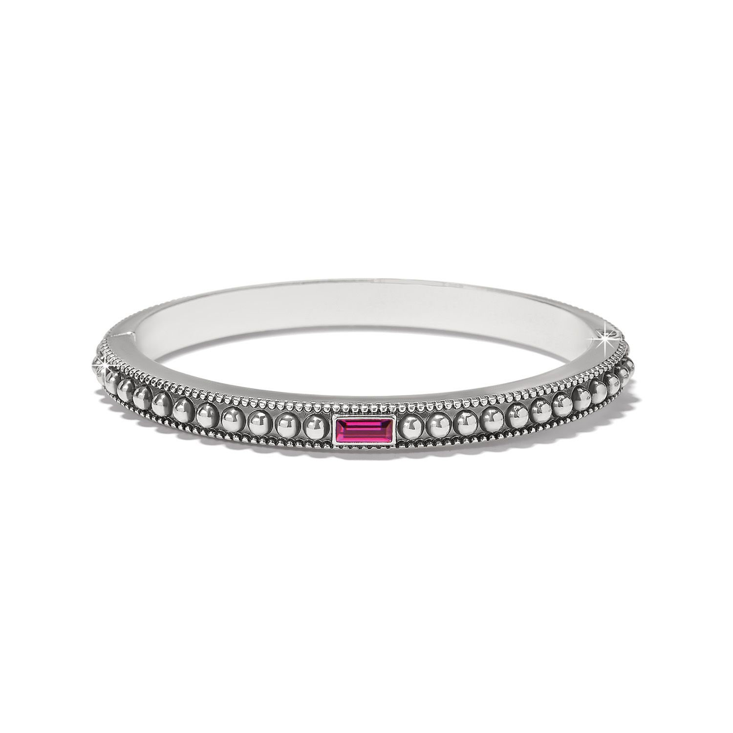 Pretty Tough Gem Hinged Bangle-Amethyst