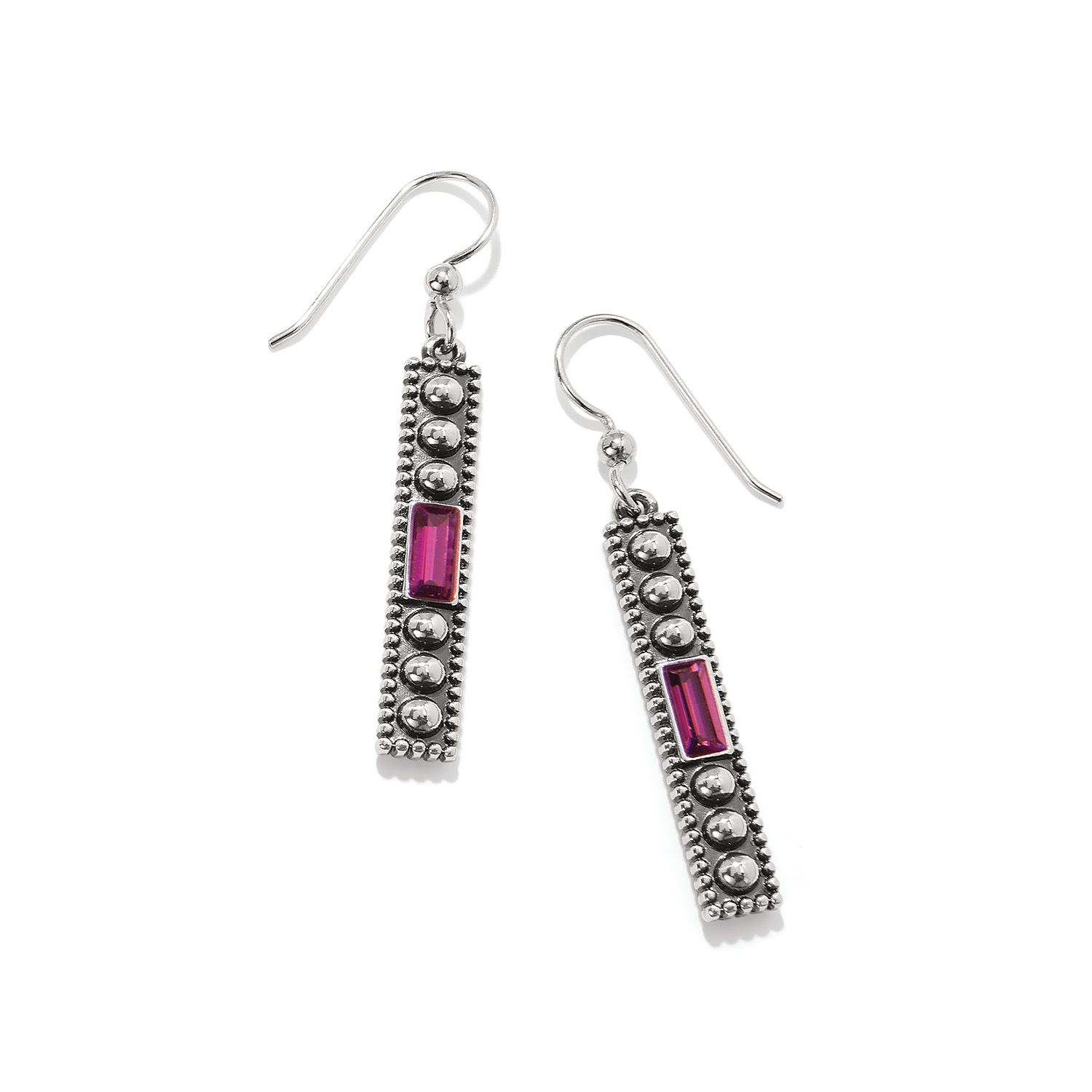 Pretty Tough Gem French Wire Earrings-Amethyst